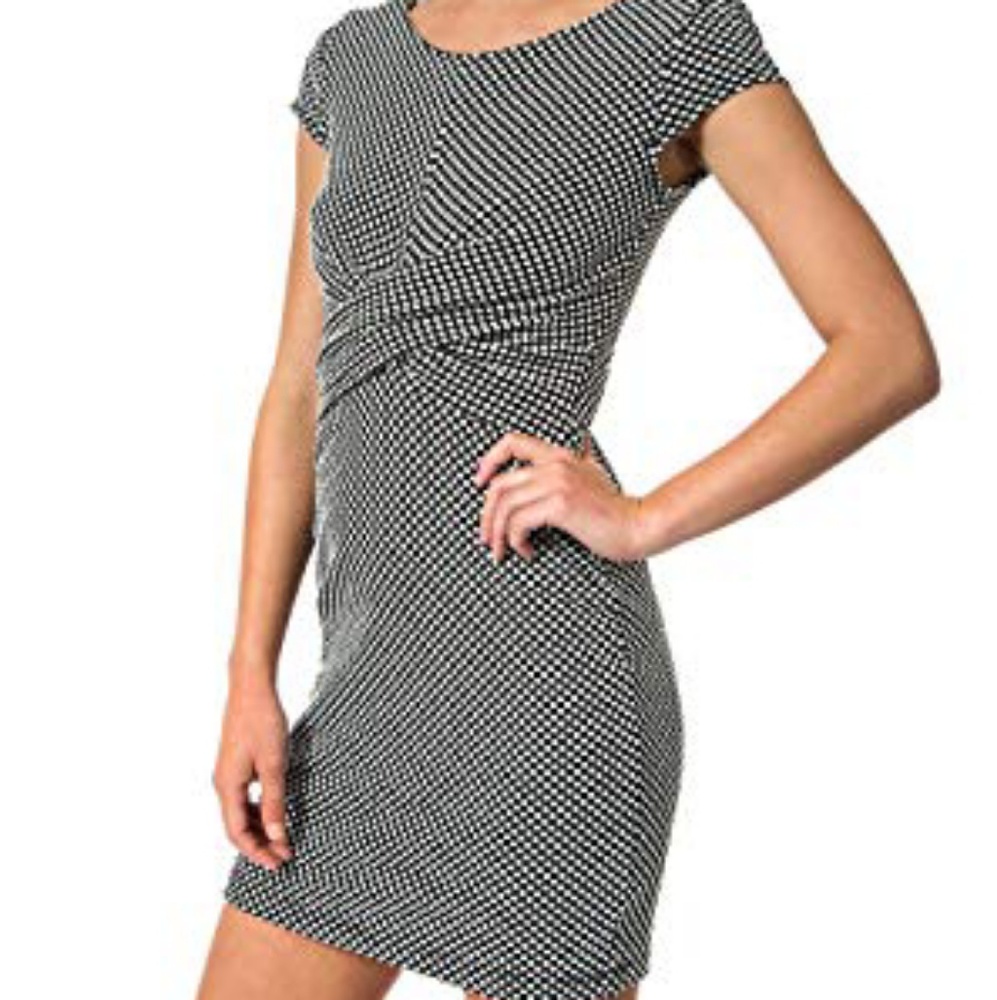 ✨ Cross Waist Polka Dot Sheath Dress